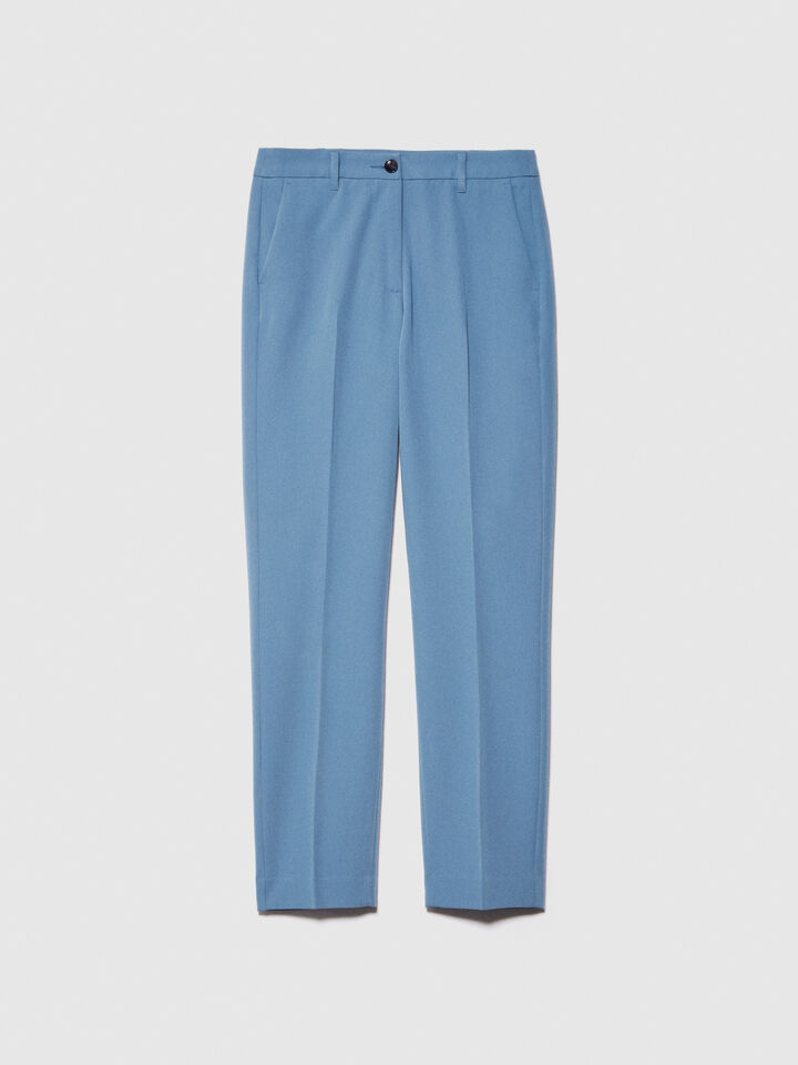 Cigarette trousers - women's skinny fit trousers - Blue | Sisley image number 6